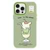For iPhone 14 Pro Skin Feeling Jelly TPU Hybrid PC Phone Case(Cup Dog Green)