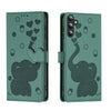 For Samsung Galaxy A26 5G Cartoon Elephant Embossed Leather Phone Case(Green)