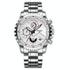 FNGEEN 5757 Men Waterproof Sports Fashion Stainless Steel Watch(White Steel White Surface)
