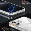 For iPhone 15 Pro Max Fine Hole 360 Degree Rotating Holder MagSafe Phone Case(Transparent)