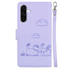 For Samsung Galaxy A36 5G / A56 5G Cute Cats RFID Leather Phone Case(Purple)