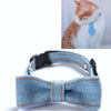 Denim Cowboy Bow Tie Collar, Light Blue, S (16-32cm), Cats & Dogs