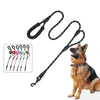 Reflective Dual Handle Dog Lead - Nylon - Black - 150cm