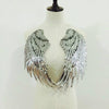Black A Pair Sequin Feather Wing Shape Clothing Patch Sticker DIY Clothing Accessories, Size:Small 20.5 x 10cm