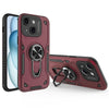 For iPhone 15 Plus Metal Rotating Bracket TPU + PC Magnetic Phone Case(Dark Red)