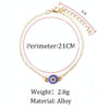 10 PCS Crystal Turkish Evil Blue Eyes Women Anklets Barefoot Chain Bracelets(Gold)