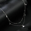 S925 Sterling Silver Platinum-plated Tassel Moissanite Double-layer Necklace(MSN034)