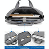 OUMANTU 030 Portable 15 inch Laptop Bag Leather Handbag Business Briefcase(Sapphire Blue)