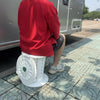 Retractable Portable Travel Toilet Collapsible Stool for Outdoors Fishing Camping With Light White