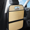 Car Seat Back Children Anti-kick Pad Back Rear Anti-dirty Universal Leather Protection Pad Storage Bag All Inclusive Version (Beige)
