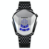 BINBOND Locomotive Concept Steel Belt Watch Men Live Black Technology Watch(Black Steel White Face)