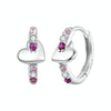 S925 Sterling Silver Platinum-plated Colorful Heart-shaped Earrings(BSE1049)