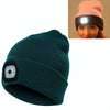 Unisex Warm Winter Polyacrylonitrile Knit Hat Adult Head Cap with 4 LED Lights, Button Battery (Navy Blue)