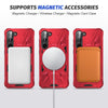 For Samsung Galaxy S25 5G MagSafe Magnetic Shockproof Phone Case with Ring Holder(Red)