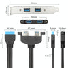 USB3.0 20P F/2AF PCI Rear Baffle Cable (Blue)