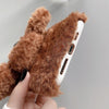 For iPhone 13 Pro Teddy Dog Plush TPU Phone Case(White)