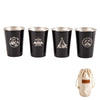 4 PCS / Set Outdoor Picnic Stainless Steel Cup With Storage Bag (Black)