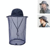 Summer Outdoor Sports Anti-mosquito Net Sun Hat Fisherman Hat, Size:L(Royal Blue)