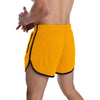 L Three Pants Men Gym Shorts Quick Dry Swimming Trunks(Yellow)