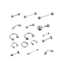 85pcs Piercing Jewelry Stainless Steel Lip Studs Eyebrow Studs Nose Studs