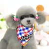 Red Plaid Cotton Dog Scarf | Absorbent Bandana L (40-50cm)