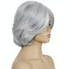 Partial Inner Button Short Curly Hair Chemical Fiber Headgear Wig(Silver Gray)