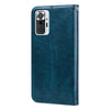 For Xiaomi Redmi Note 10 Pro Business Style Oil Wax Texture Horizontal Flip Leather Case with Holder & Card Slots & Wallet(Blue)