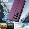 For Samsung Galaxy S23 Ultra 5G LC.IMEEKE L1 Series Frosted Fine Texture PU Phone Case(Purple)