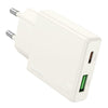 hoco N45 Biscuit PD30W Type-C + QC3.0 USB Charger, EU Plug(White)
