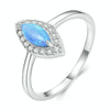 BSR350 Sterling Silver S925 Demon Eye Synthetic Opal Plated Gold Ring(No.6)