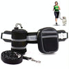 Reflective Dog Running Belt with Lead & Bags (Black)