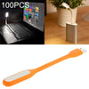 100 PCS Portable Mini USB 6 LED Light, For PC / Laptops / Power Bank, Flexible Arm, Eye-protection Light(Orange)