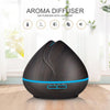 Peach Shape Wood Grain Remote Control Ultrasonic Humidifier Aromatherapy Machine Automatic Alcohol Sprayer with LED Lights, Capacity: 400mL, AU Plug (Dark Wood Color)