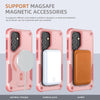 For Samsung Galaxy A35 Armor MagSafe Holder PC Hybrid TPU Phone Case(Pink)