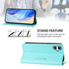 For Samsung Galaxy A05 4G Global RC01 Dual-Folded Magnetic Suction RFID Leather Phone Case(Mint Green)