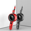 3 In 1 USB Dual Cable Single Pull Retractable Car Charger(Red)