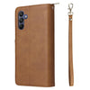 For Samsung Galaxy A16 5G 9-Card Slots Zipper Wallet Bag Leather Phone Case(Brown)