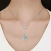 Cute Bear S925 Sterling Silver Rose Gold Plated Zircon Necklace