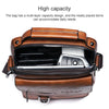 WEIXIER 8642 Men Business Retro PU Leather Handbag Crossbody Bag (Black)