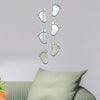 36pcs /Set Acrylic Small Feet Stereo Wall Stickers Home Decoration Soft Mirror(Gold)