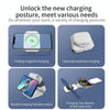 10-in-1 Magnetic Wireless Folding Charger With Data Cable Adapter Storage box(White)