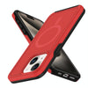 For iPhone 15 Plus Shockproof MagSafe Armor PC Hybrid TPU Phone Case(Red+Black)