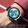 OLEVS 2875 Men Multifunctional Sports Chronograph Waterproof Quartz Watch(Blue)