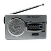 BC-R2033  AM FM Radio Telescopic Antenna Full Band Portable Radio Receiver(Silver Gray)