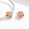 S925 Sterling Silver Winter Snowflakes Beads DIY Bracelet Necklace Accessories, Color:Rose Gold