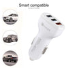 LZ-429 QC3.0 2.4A Three USB Ports Smart Quick Car Charger(White)