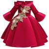 Girls European Style Embroidered Dress Prom Dress, Size:120cm(Red)
