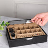 P57 Double-Layer PU Leather Jewelry Box Ring Necklace Watch Storage Box(Black)
