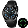 addies MY-1601 Luminous Version Silicone Watchstrap Quartz Watch, Support Calendar, Size:L(Blue)
