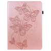 For Samsung Galaxy Tab A 10.1 (2019) T510 Embossed Butterfly Pattern Horizontal Flip Leather Tablet Case(Pink)